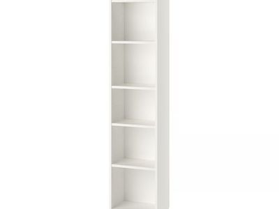 IKEA BILLY Bookcase with OXBERG Door, White, Adjustable Shelves, 79.5" Tall