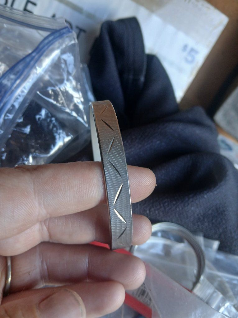 Vintage Textured Silver Tone Bangle Bracelet with Engraved Pattern