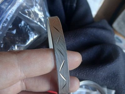 Vintage Textured Silver Tone Bangle Bracelet with Engraved Pattern
