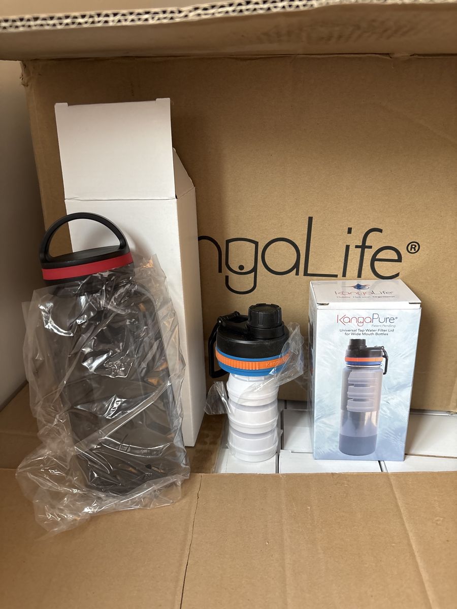 50 Kanga Life Water Bottles And Lids With filters