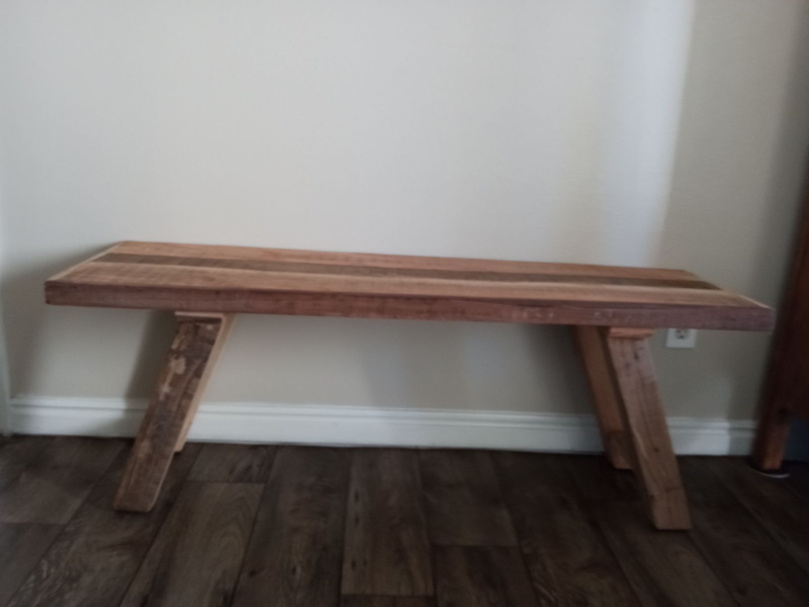 Rustic reclaimed wood bench 48 inches TV stand  dining living room hallway plant stand rustic distressed