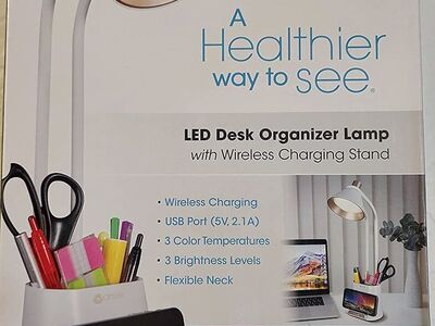 OttlLite W22FS Wellness Series LED Desk Organizer Lamp with Wireless Charging Stand 1653261 #88853