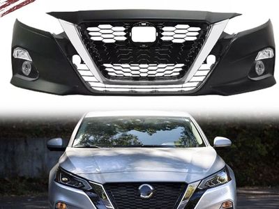 For Nissan Altima 2019-2021 Front Bumper Cover Fascia Fog Light Assembly & Grille Set