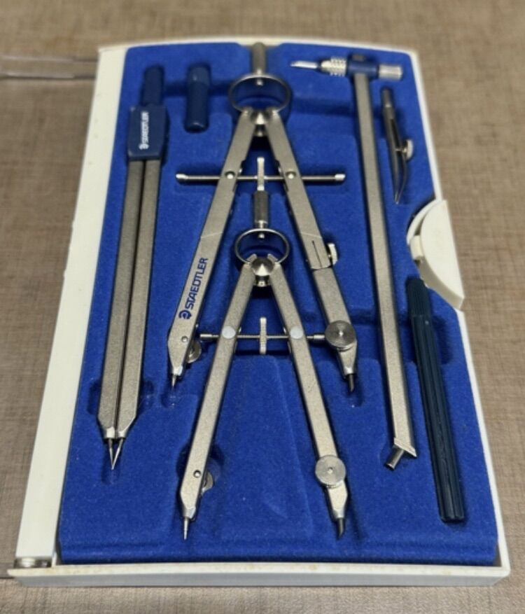 7 Piece VINTAGE Staedtler Compass Set