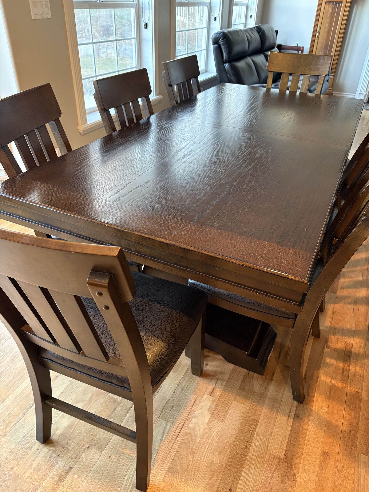 Large Dining Table 6 Chairs +leaf
