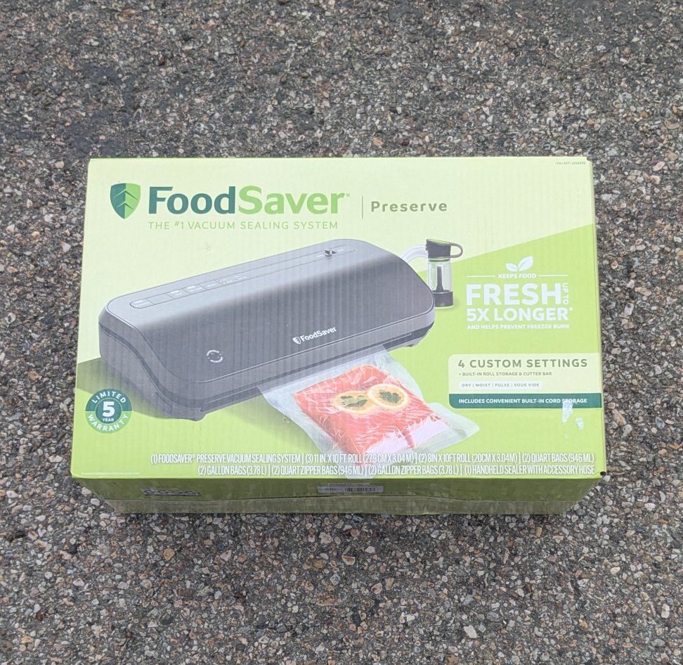 FoodSaver Preserve Vacuum Sealing System Starter Kit with Bags and Rolls