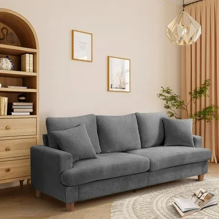 87 Corduroy Sofa, 3-Seater Gray