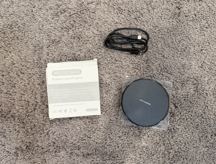 Black Wireless Fast Charging Pad, New with USB Cable - Pickup Lehi