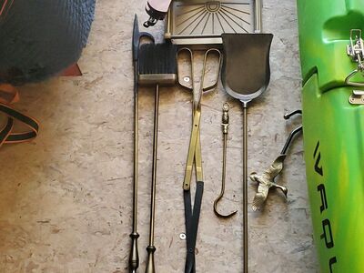 brass fireplace set