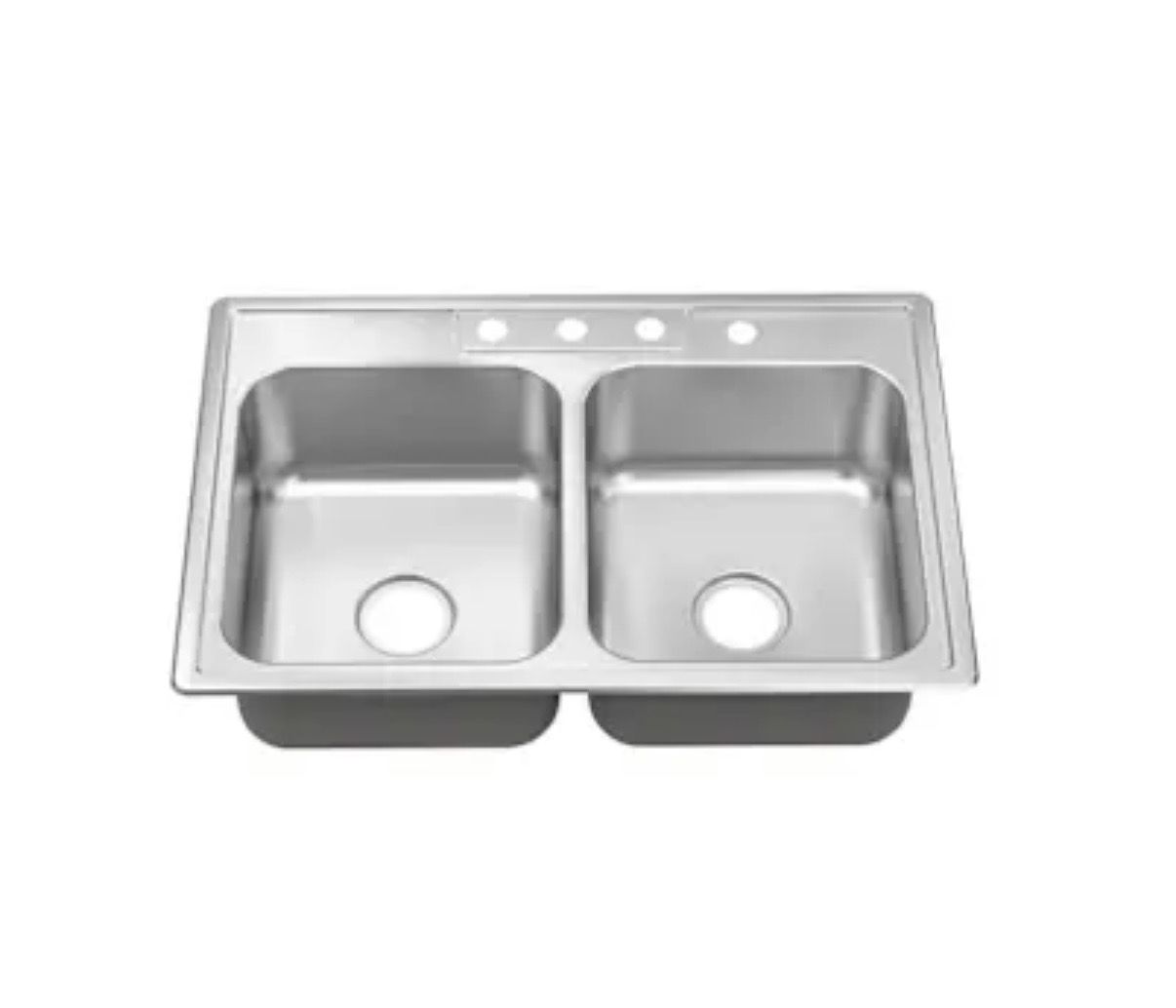 Aspen 33" Stainless Steel Topmount 22 Gauge Double Bowl Kitchen Sink (New)