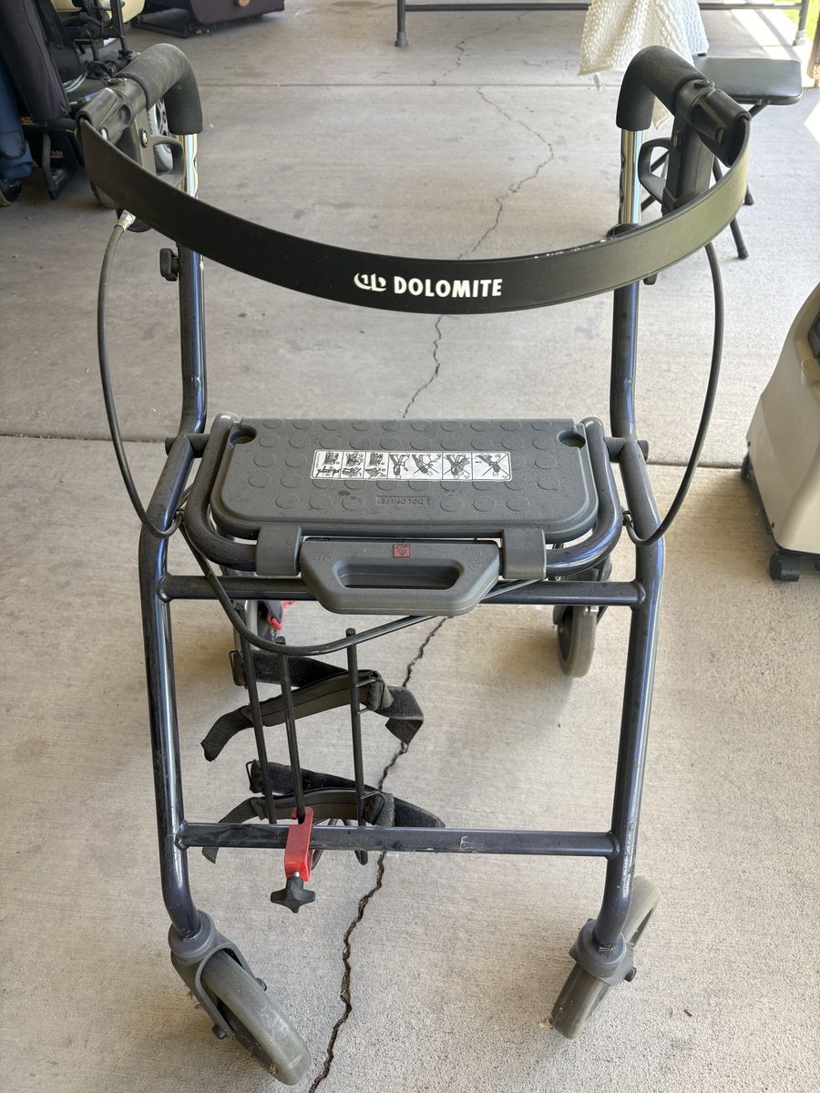 Dolomite Mobility Walker Rollator with Seat and Cane Holder