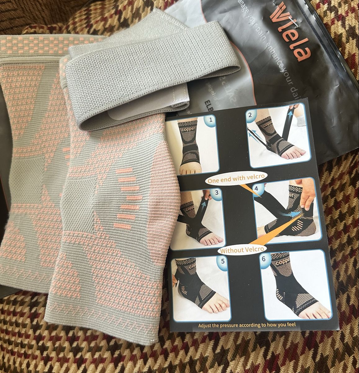 Viela Copper Compression Ankle Support Set - Pain Relief & Daily Enhancement