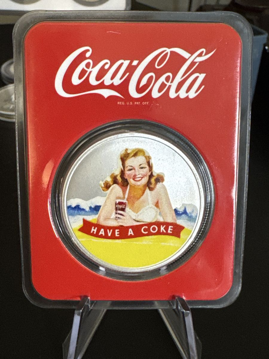 Coca-Cola® 1 oz Silver Colorized Round Bathing Beauties: Blonde