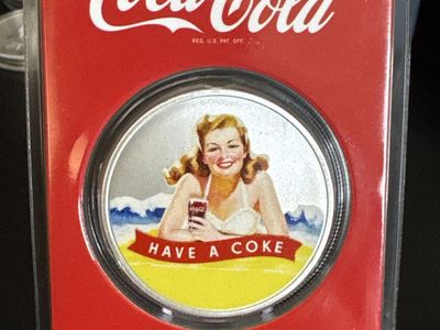 Coca-Cola® 1 oz Silver Colorized Round Bathing Beauties: Blonde