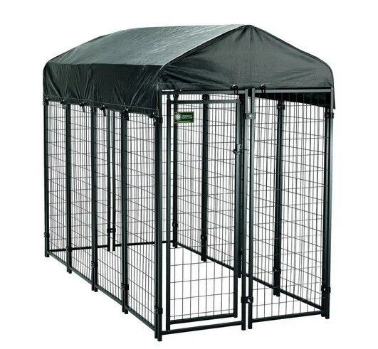 Welded wire Dog Run/Kennel with Waterproof Cover, 8'L x 4'W x 6'H