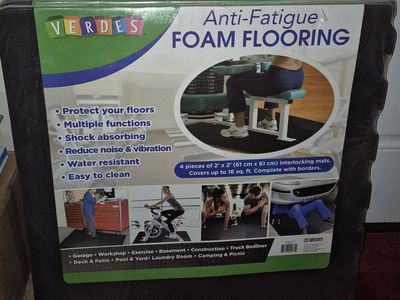 New! 8 large pieces Anti-Fatigue FOAM FLOORING 2' x 2' interlocking mats up to 16 sq.ft.