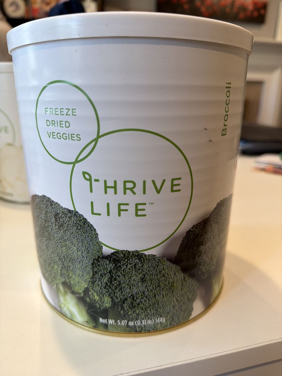 Freeze dried broccoli, food storage