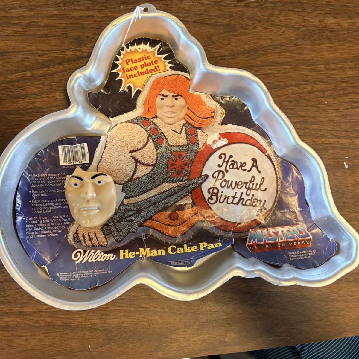 Vintage 1983 Wilton He-Man Masters of the Universe Cake Pan with Plastic Face Plate!