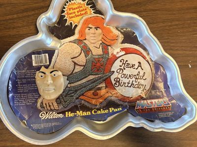 Vintage 1983 Wilton He-Man Masters of the Universe Cake Pan with Plastic Face Plate!