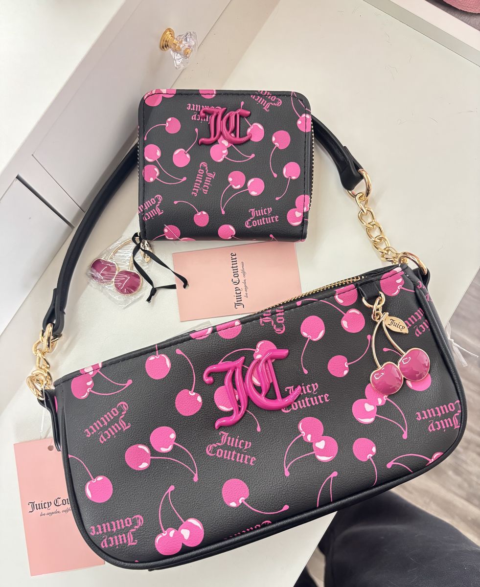 Cherry Juicy Couture Shoulder Purse & Wallet Set