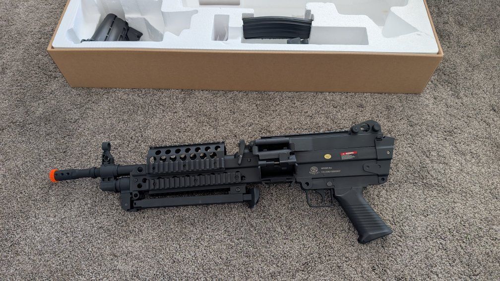 FN MK 46 AEG Airsoft - Black w/ Bipod, Box, Manual - Brand New