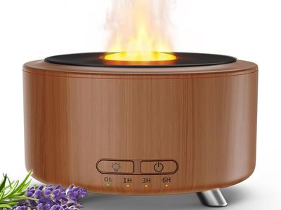 NEW Essential Oil Diffuser for Home, 500 Aromatherapy Auto-Off Function, 9 Colors LED Night Light, Dark Wood