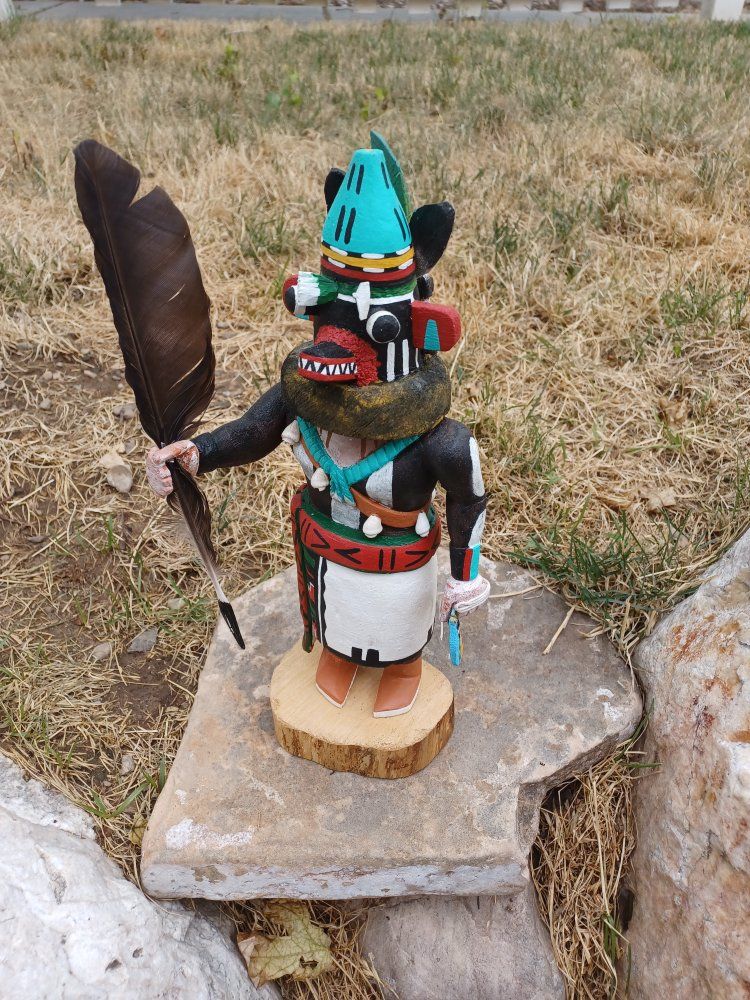 Roanna Jackson Hand Carved Earth Kachina Doll Signed Folk Art Sculpture