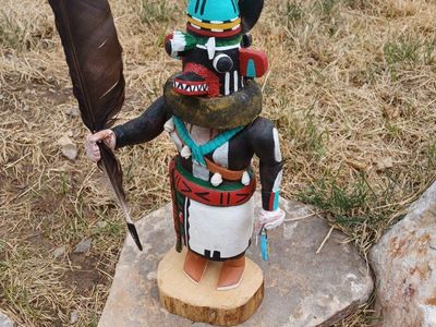 Roanna Jackson Hand Carved Earth Kachina Doll Signed Folk Art Sculpture
