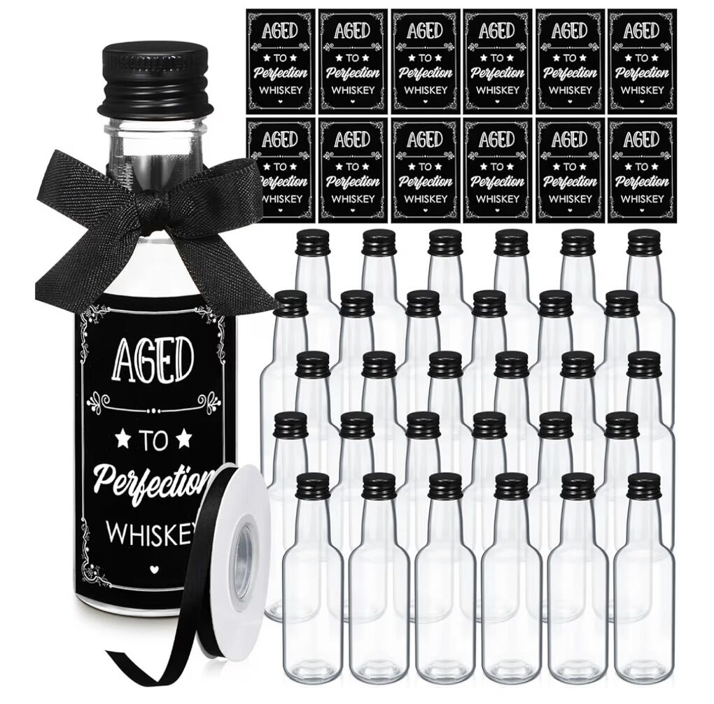 Aged To Perfection. Whiskey Party Mini Bottles.