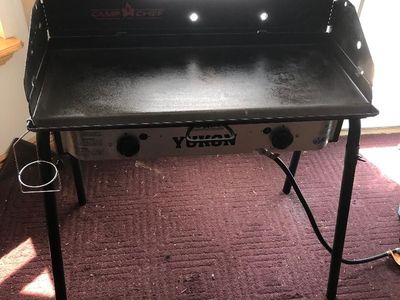 Camp Chef Yukon 2-Burner Camping Stove with Griddle and Carry Bags