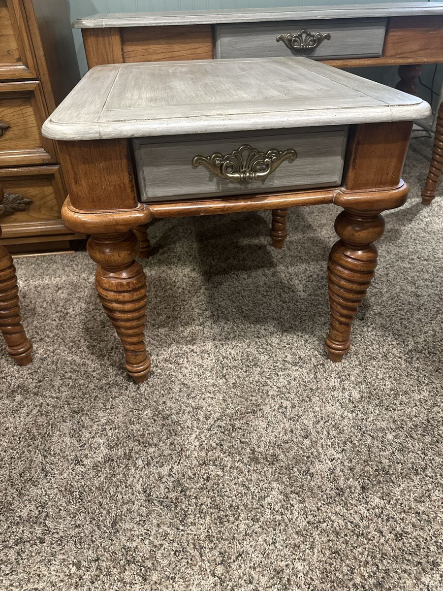 2 end tables and entry table