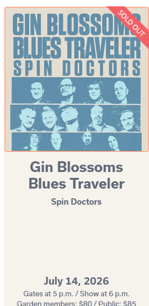 Blues Traveler Gin Blossoms Red Butte tonight