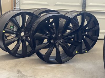 Black 22in Tesla Model X Wheels Rims 9in 5-Lug Pattern (Set of 4)
