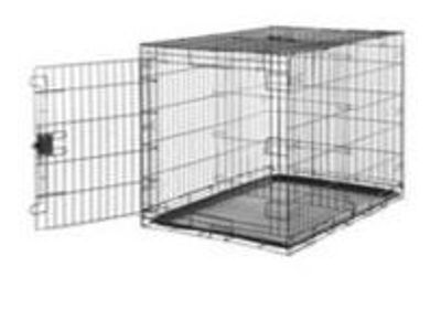 Amazon Basics Portable, Foldable Metal Wire Dog Crate w/ Removable Tray, Divider Panel, for Large Dogs, 48 x 30 x 32.5