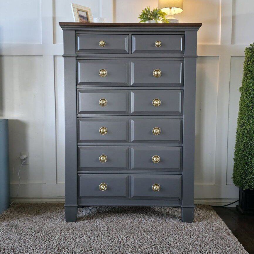 Custom-Finished Solid Wood Tall Dresser