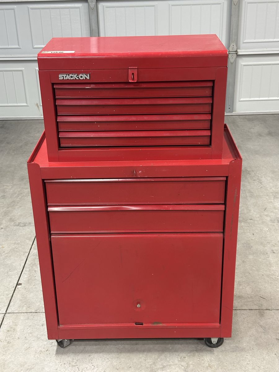 STACK-ON Red 2-Piece, 6 Drawer Tool Chest