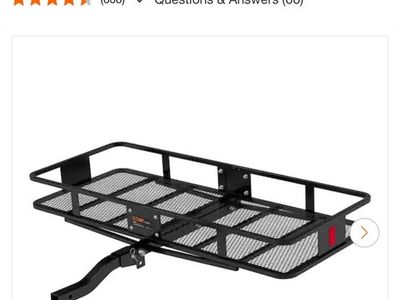 CURT 60x24" Folding Steel Hitch Cargo Carrier Basket, 2" Shank, 500lb Capacity