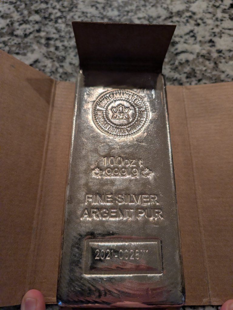 100 ounce silver bar (RCM)