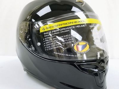 Scorpion EXO-R1 Air Full Face Helmet (Gloss Black, Large) (75-1350L-L-R3-S2)