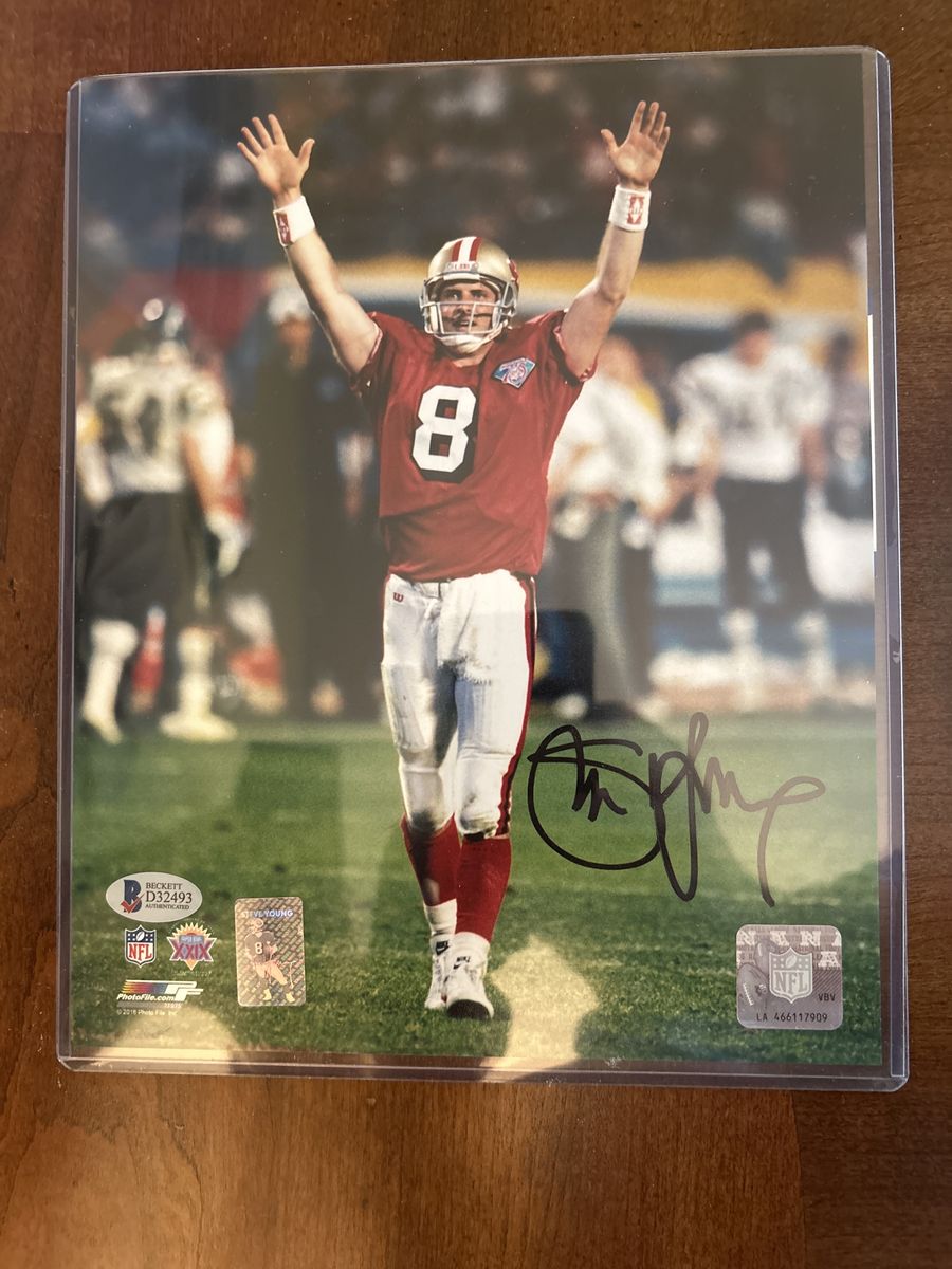 Steve Young Autograph COA Beckett Signed 8x10 Auto