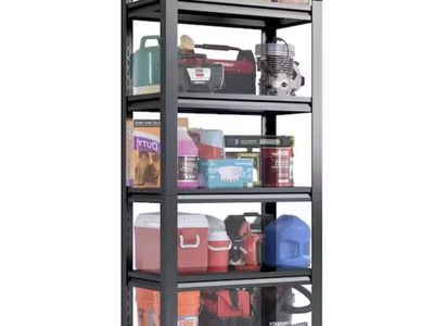 Huluwat 5-Tier Heavy Duty Steel Adjustable Boltless Garage Storage Shelving Unit in Black (35.4 in. W x 72 in. H x 15.7 in. D)