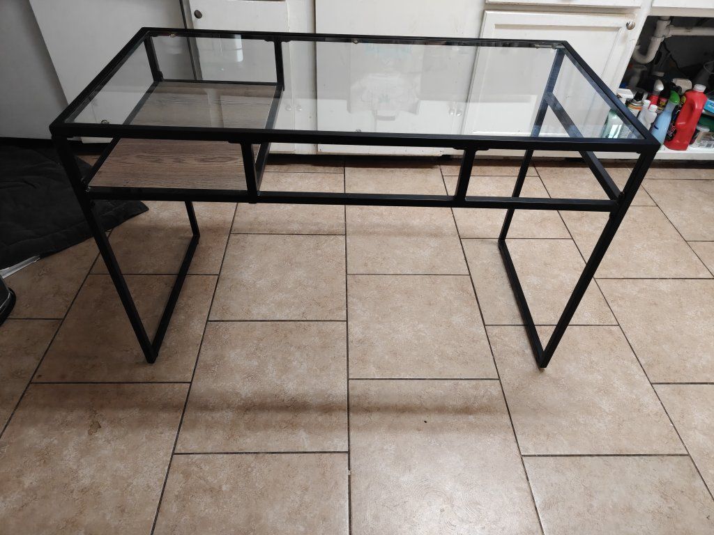 small black glass table - $40 OBO