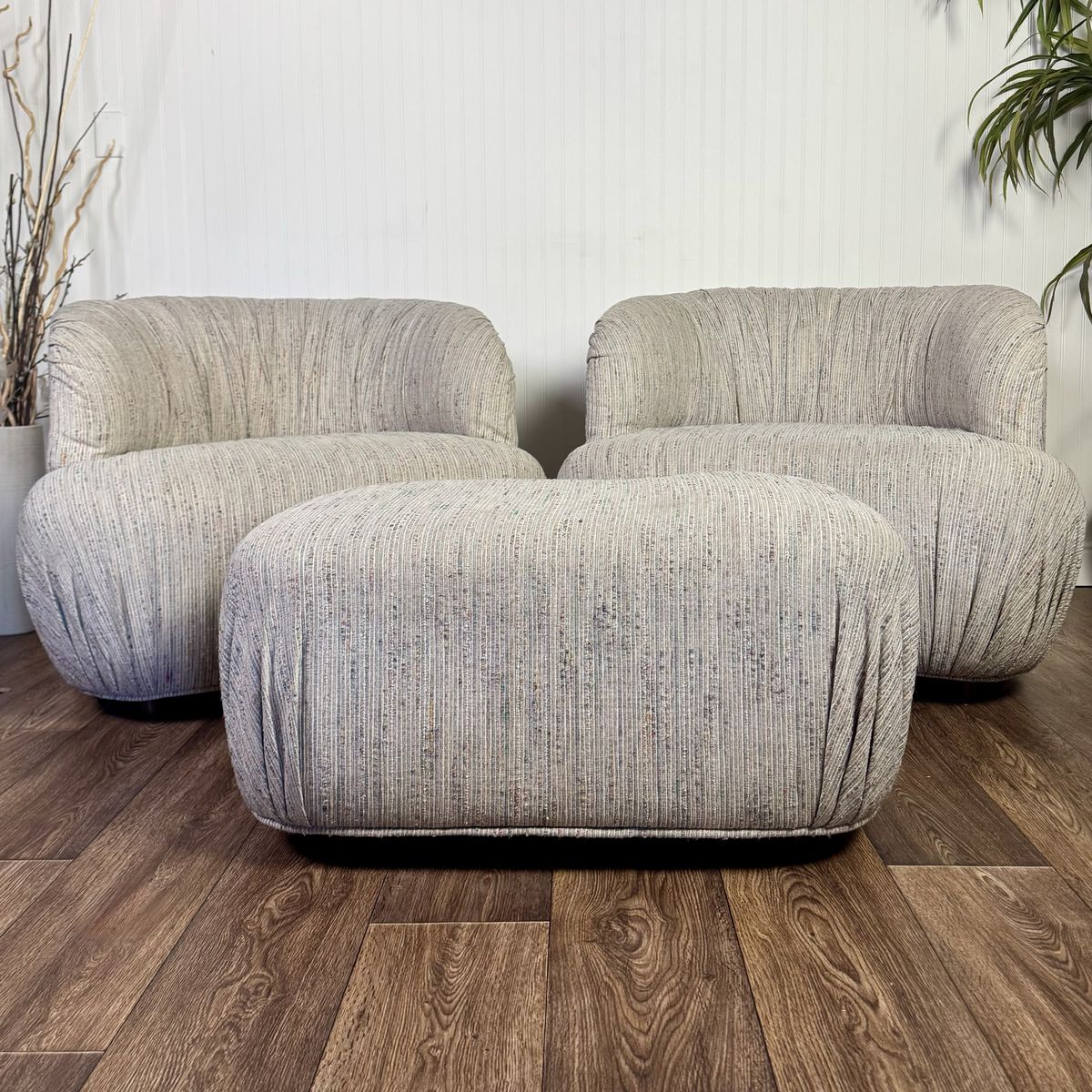 Rare 1980s Postmodern “Cloud” Lounge Chair Set