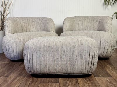 Rare 1980s Postmodern “Cloud” Lounge Chair Set