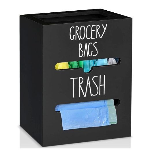 NEW - Grocery Bag Dispenser Plastic Bag Holders for Grocery Bags &Wooden Trash Bag Dispenser