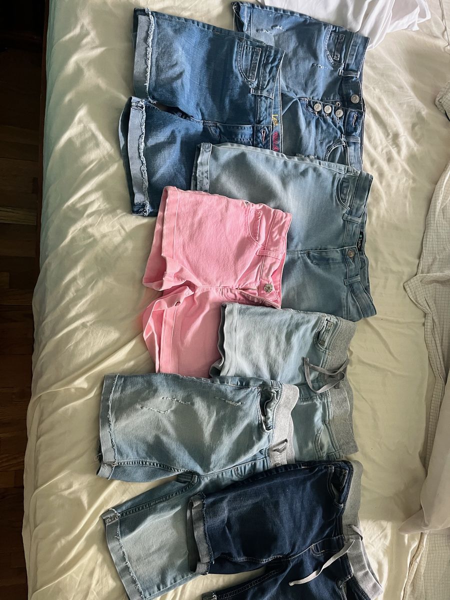Justice & Lee Girls Denim Shorts Lot Size 14 Slim 