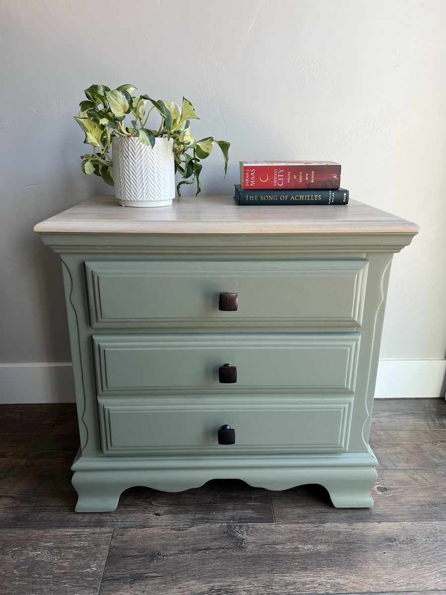 Two Toned Solid Oak Night Stand
