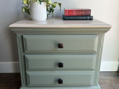Two Toned Solid Oak Night Stand