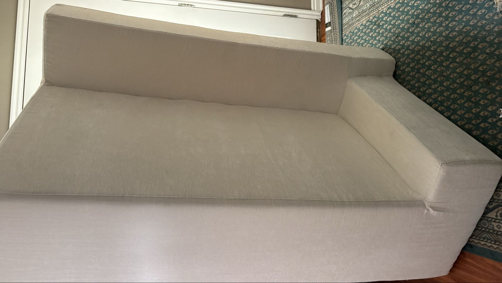 Beige boneless couch
