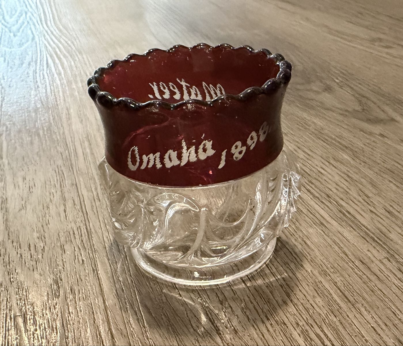 1898 Ruby Stain Glass World’s Fair Souvenir